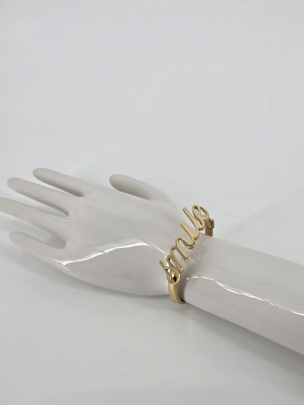 Kate Spade Gold Tone Smile Bracelet Bangle - Picture 2 of 9